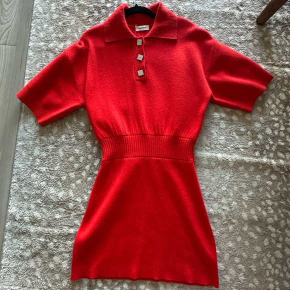 Sandro Dresses & Skirts - Sandro Red Knit Mini Dress